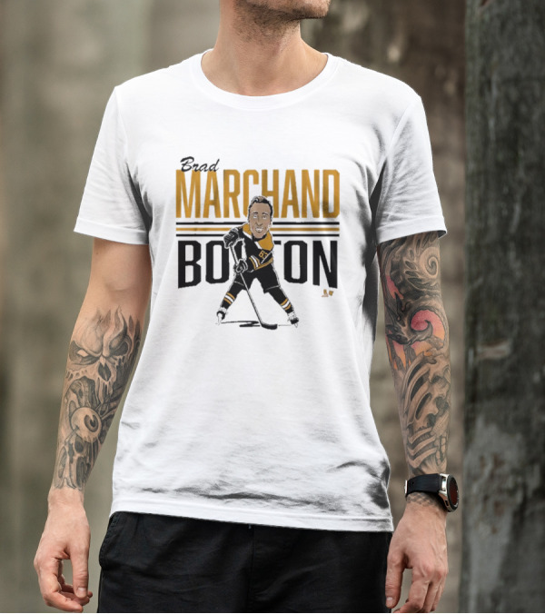 Brad Marchand Boston Center Ice Caricature T-Shirt