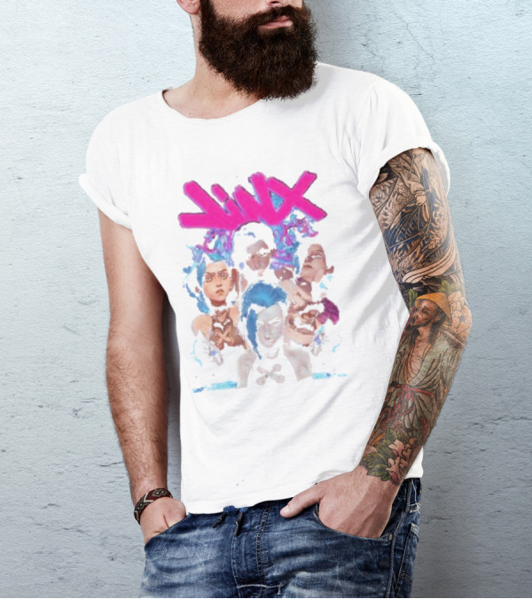 Jinx Arcane Vintage League Of Legends Character Montage T-Shirt