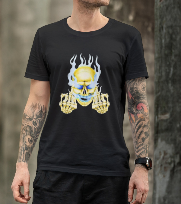 Skull Babbitt Revived Flaming Skeletal Embrace T-Shirt