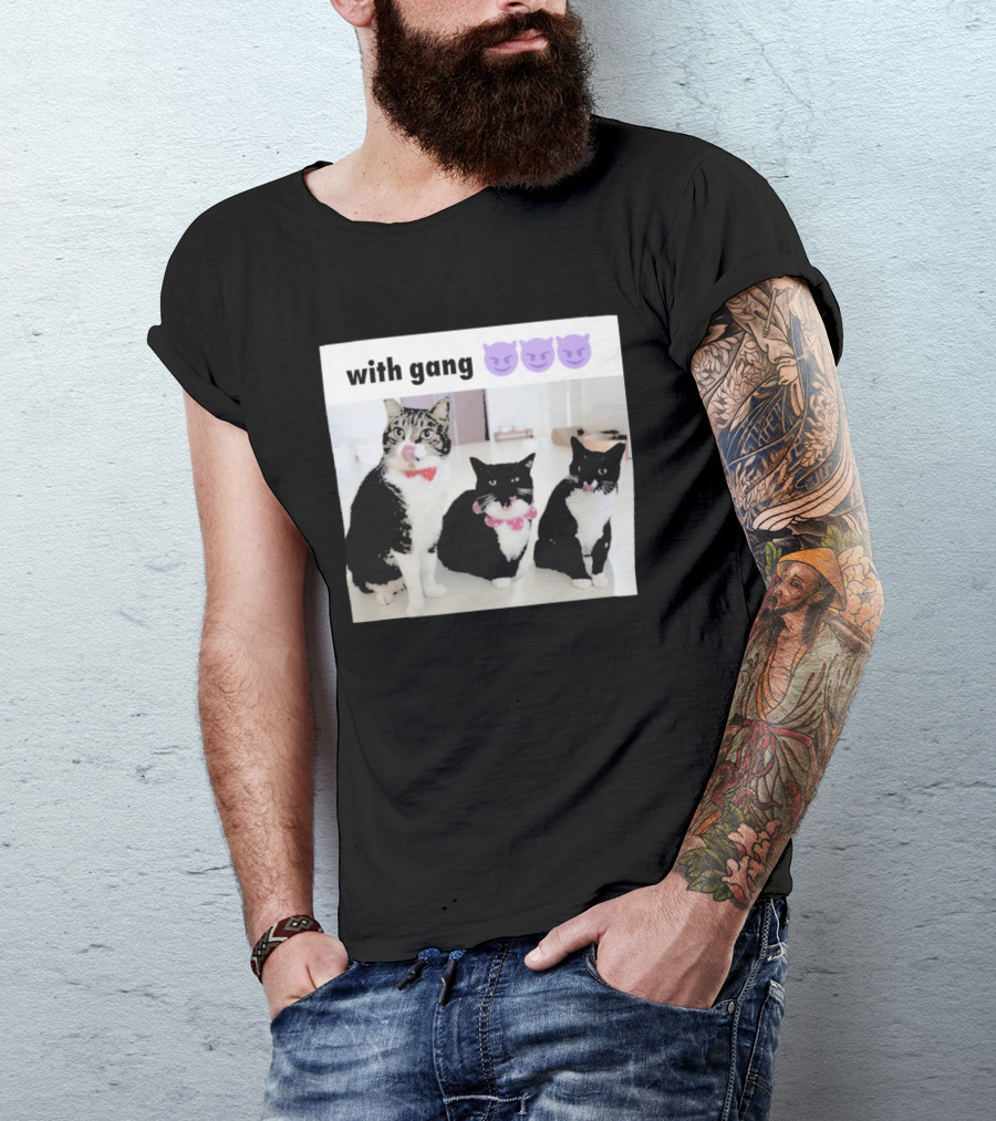 Unicouniuni3 With Gang Cat Devil Emoji Trio T-Shirt