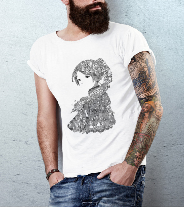 Turned Ninja Frieren Manga Collage Character T-Shirt