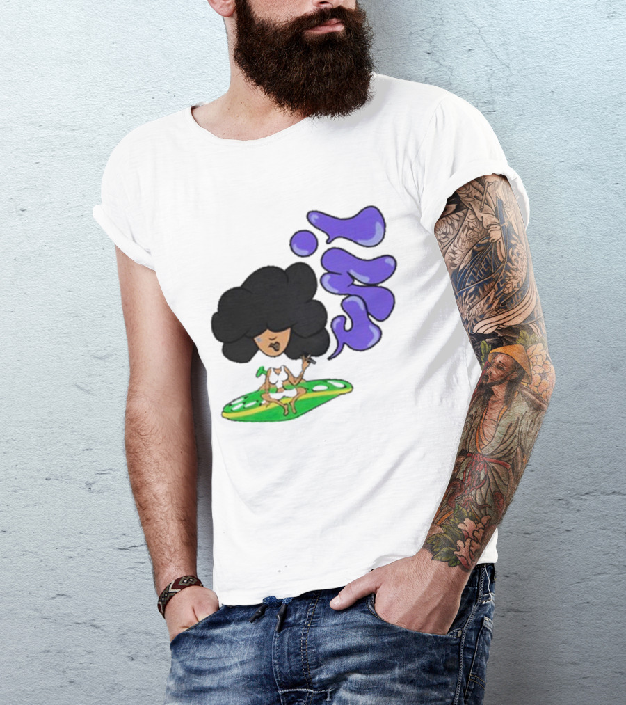 Whoisumi Umi Ufo Smoking Afro Character T-Shirt