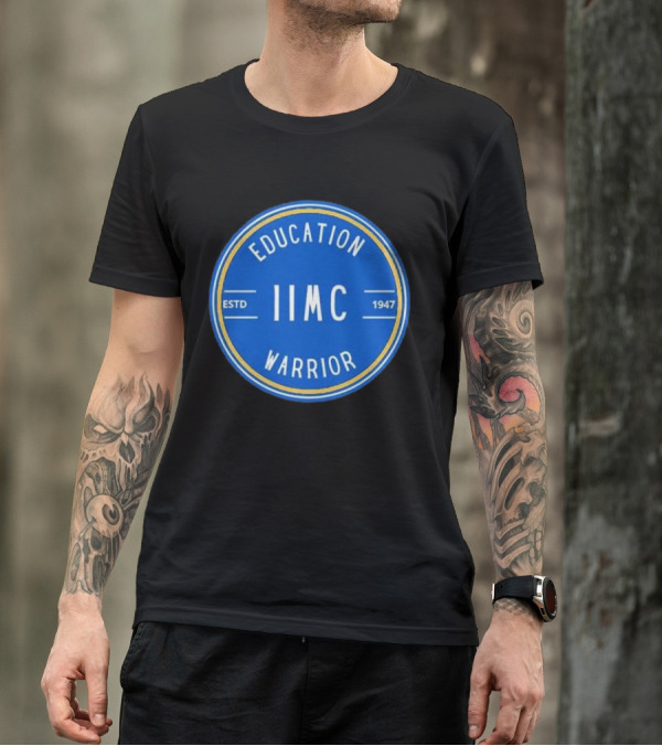 IIMC Education Warrior Estd 1947 Blue Emblem T-Shirt
