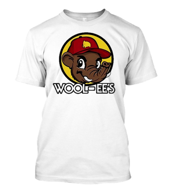Wooli Wool-Ee’s Cartoon Character In Red Hat With Yellow Mammoth T-Shirt