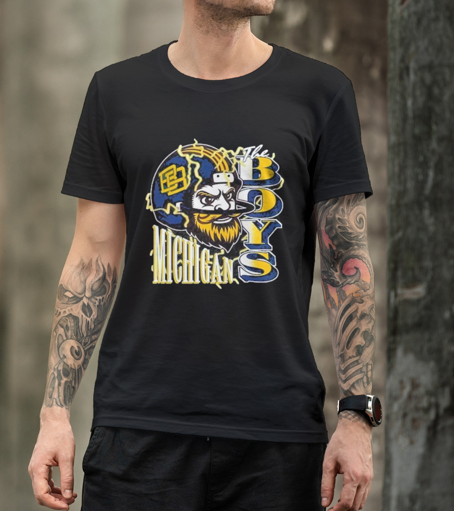 Michigan Lightning The Boys Football Helmet T-Shirt