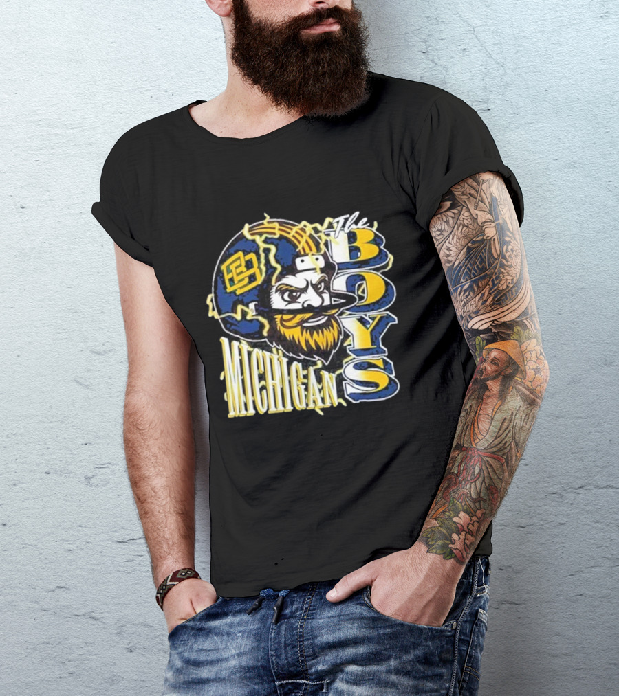 Michigan Lightning The Boys Football Helmet T-Shirt