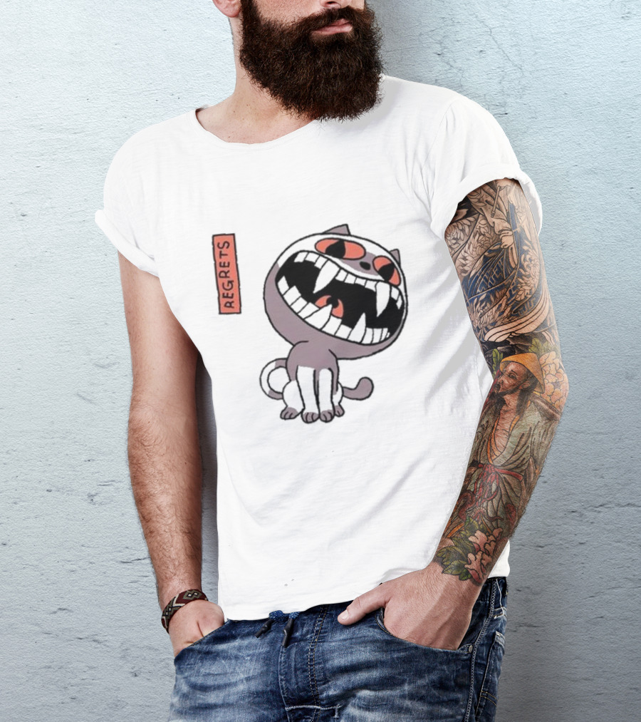 Off Herald Of Regrets Cartoon Cat Image T-Shirt