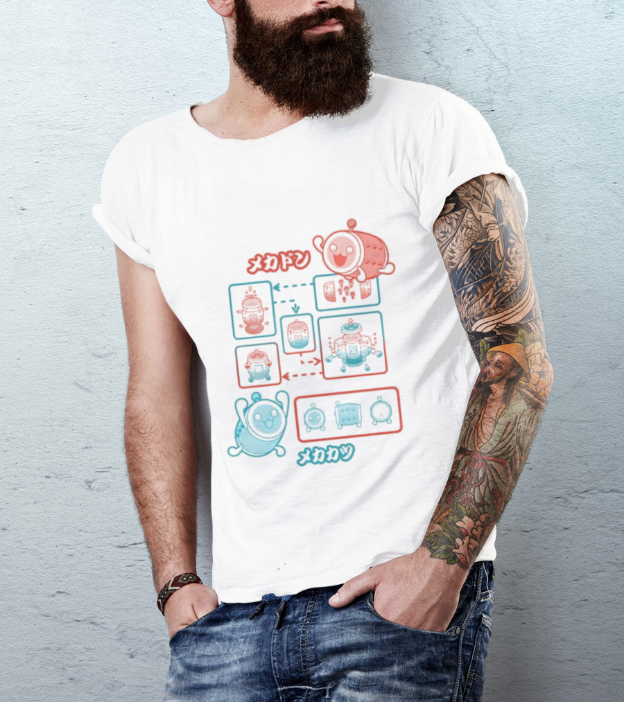 Mecha Don Mecha Katsu Taiko No Tatsujin Evolution Diagram T-Shirt