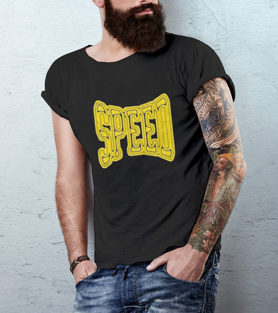 Ishowspeed Speed Gold Text Logo Bold Typography T-Shirt