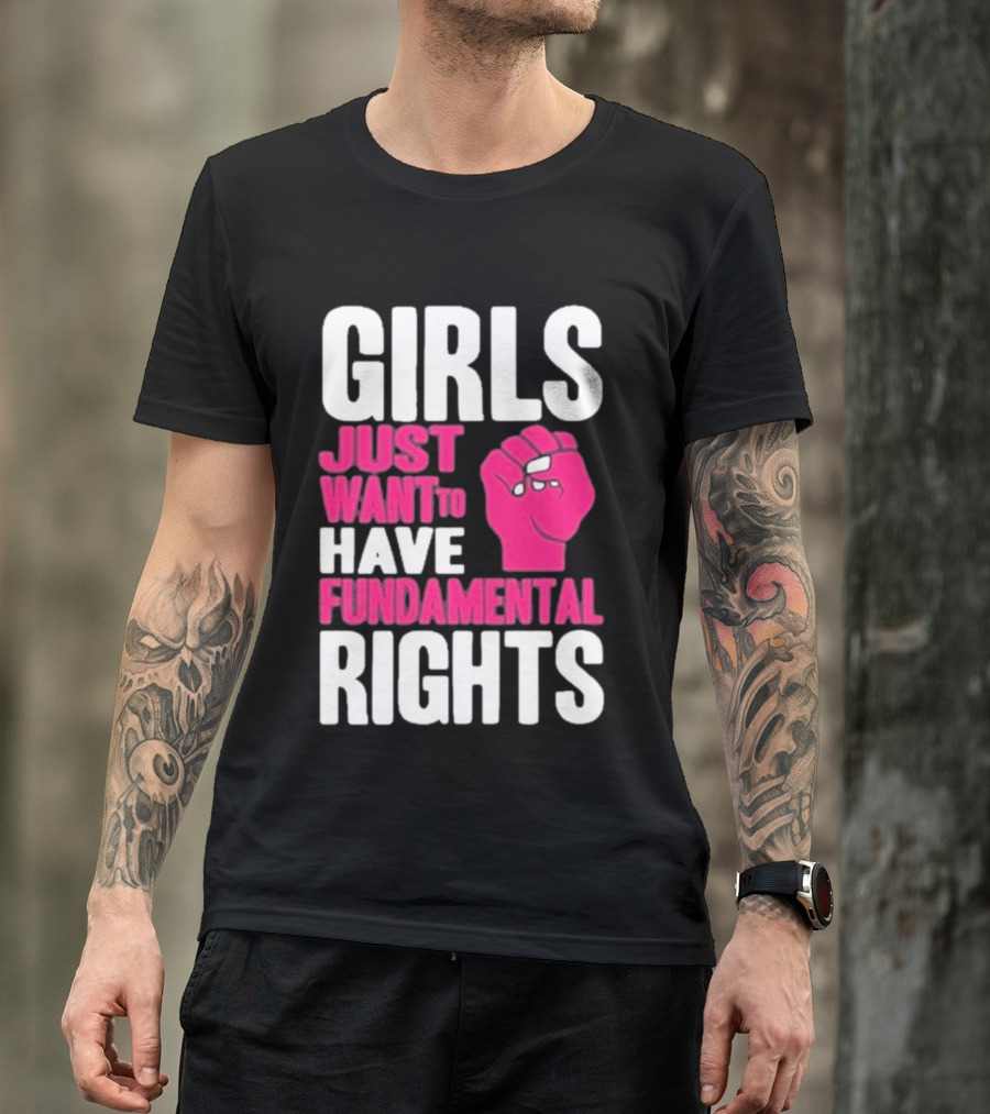 Cyndi Lauper Girls Just Want To Have Fundamental Rights Raised Fist Empowerment T-Shirt
