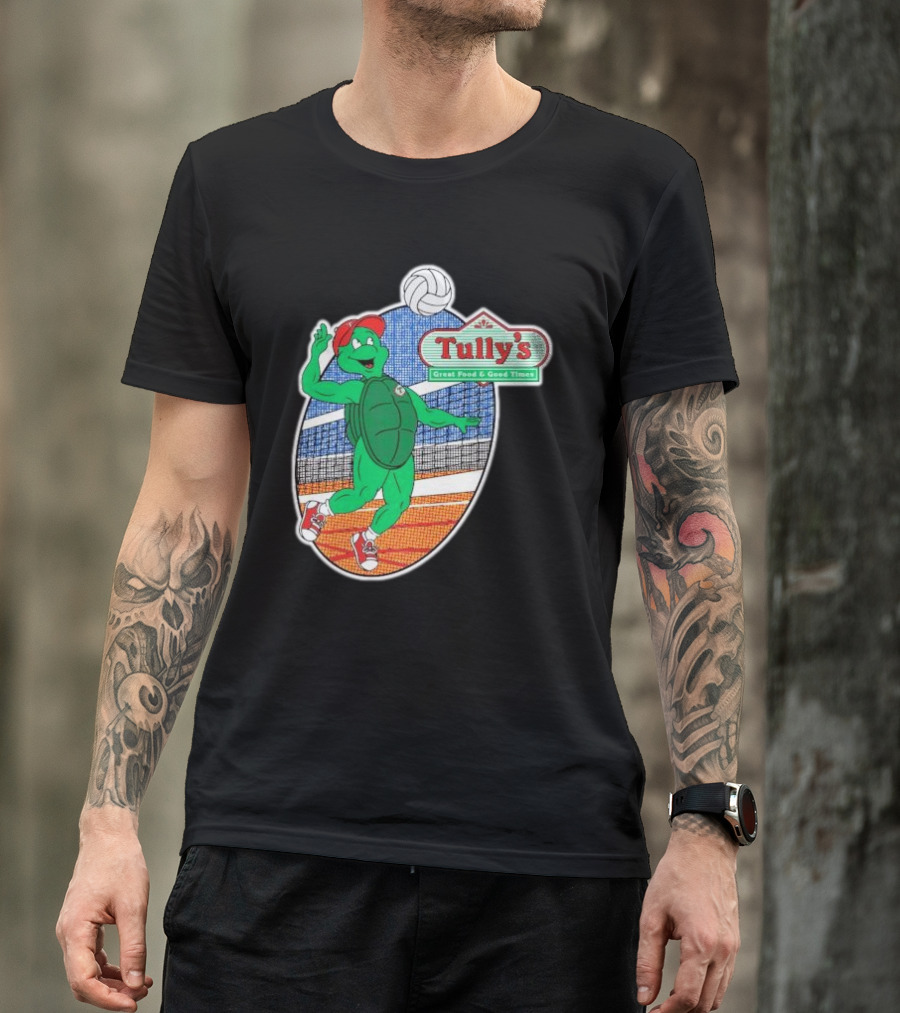 Tully’s Volleyball Great Food And Good Times Turtle Player T-Shirt