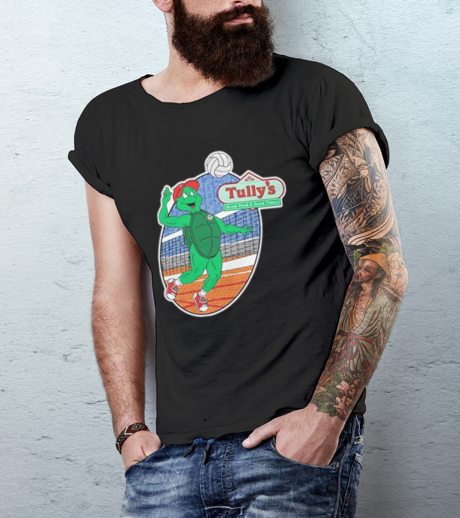 Tully’s Volleyball Great Food And Good Times Turtle Player T-Shirt