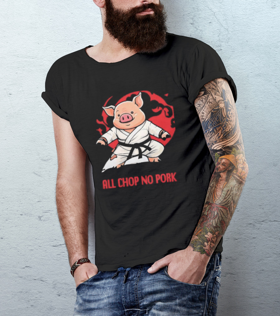 Wrestling Observer Figure Four Weekly All Chop No Pork Karate Pig T-Shirt
