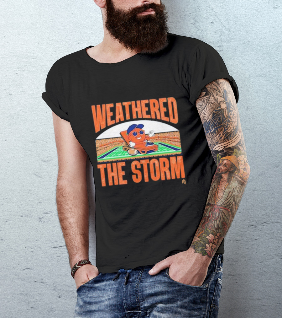 Syracuse Orange Weathered The Storm Lounge Mascot On Field T-Shirt