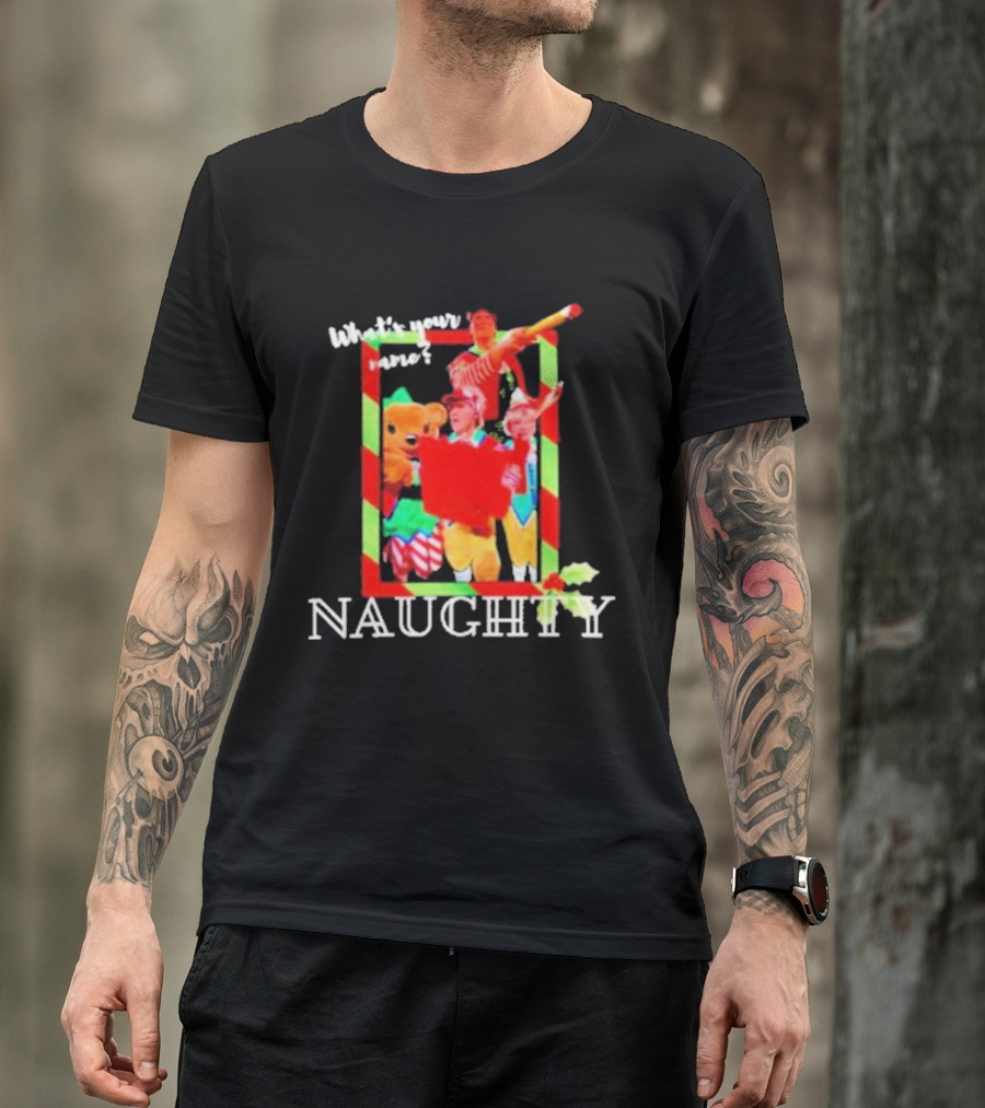What’s Your Name Naughty Tally The Elf Santa T-Shirt