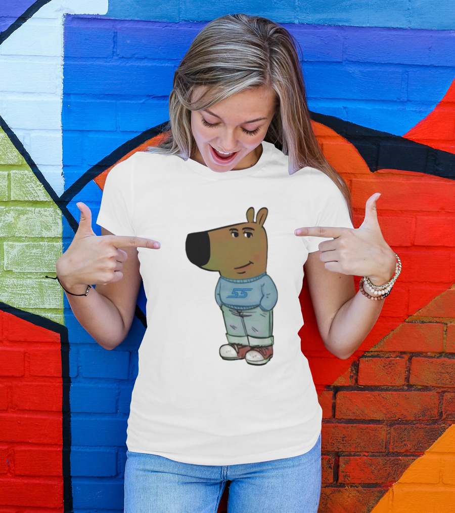 Chill Guy Dog Williams Racing 55 Cartoon T-Shirt