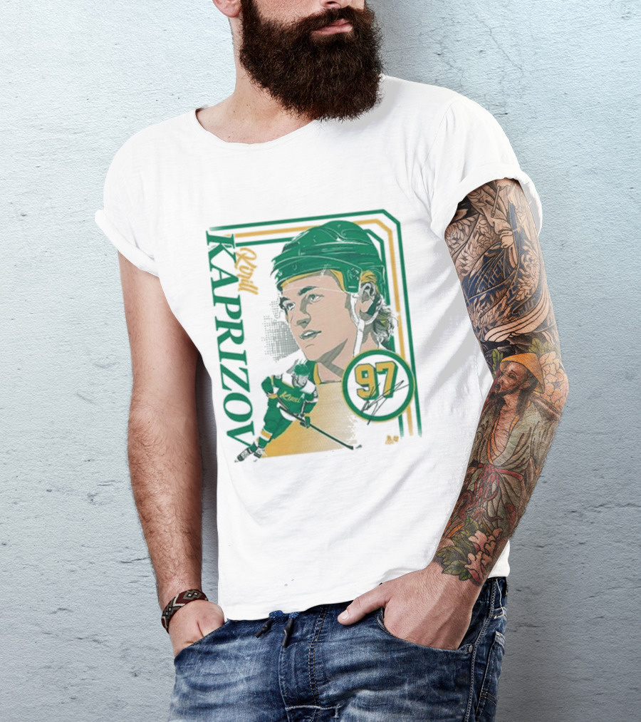 Kirill Kaprizov 97 Iconic Collage Frame T-Shirt