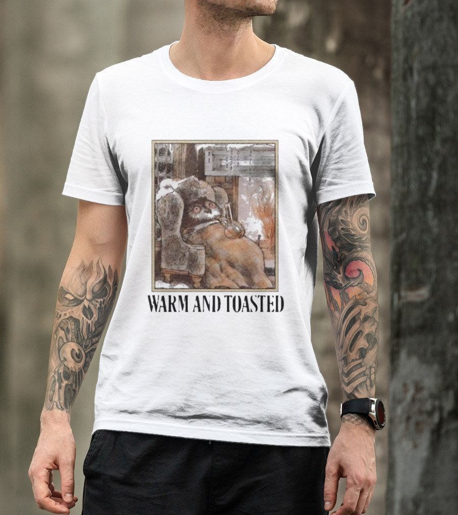 Warm And Toasted Owl Relaxing By The Fire T-Shirt