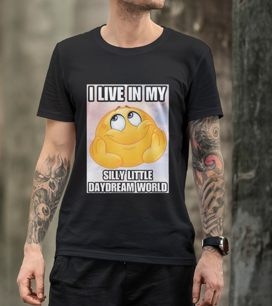 I Live In My Silly Little Daydream World Emoji T-Shirt