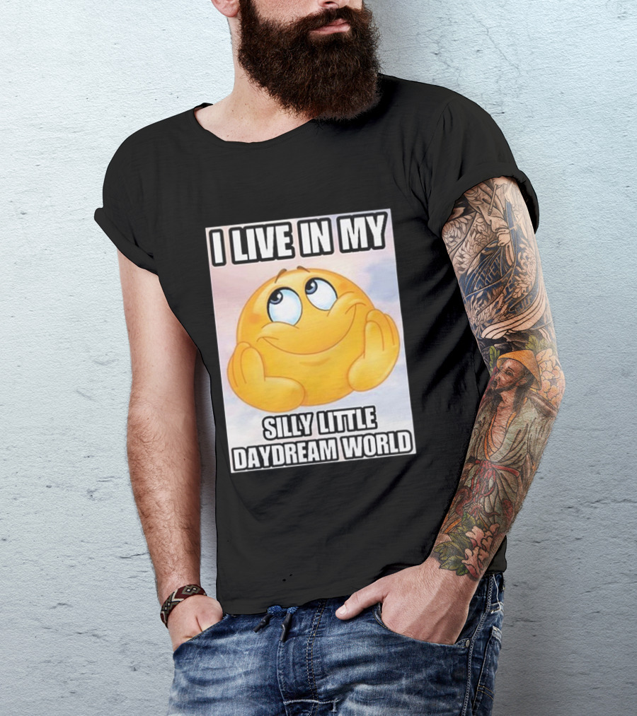 I Live In My Silly Little Daydream World Emoji T-Shirt