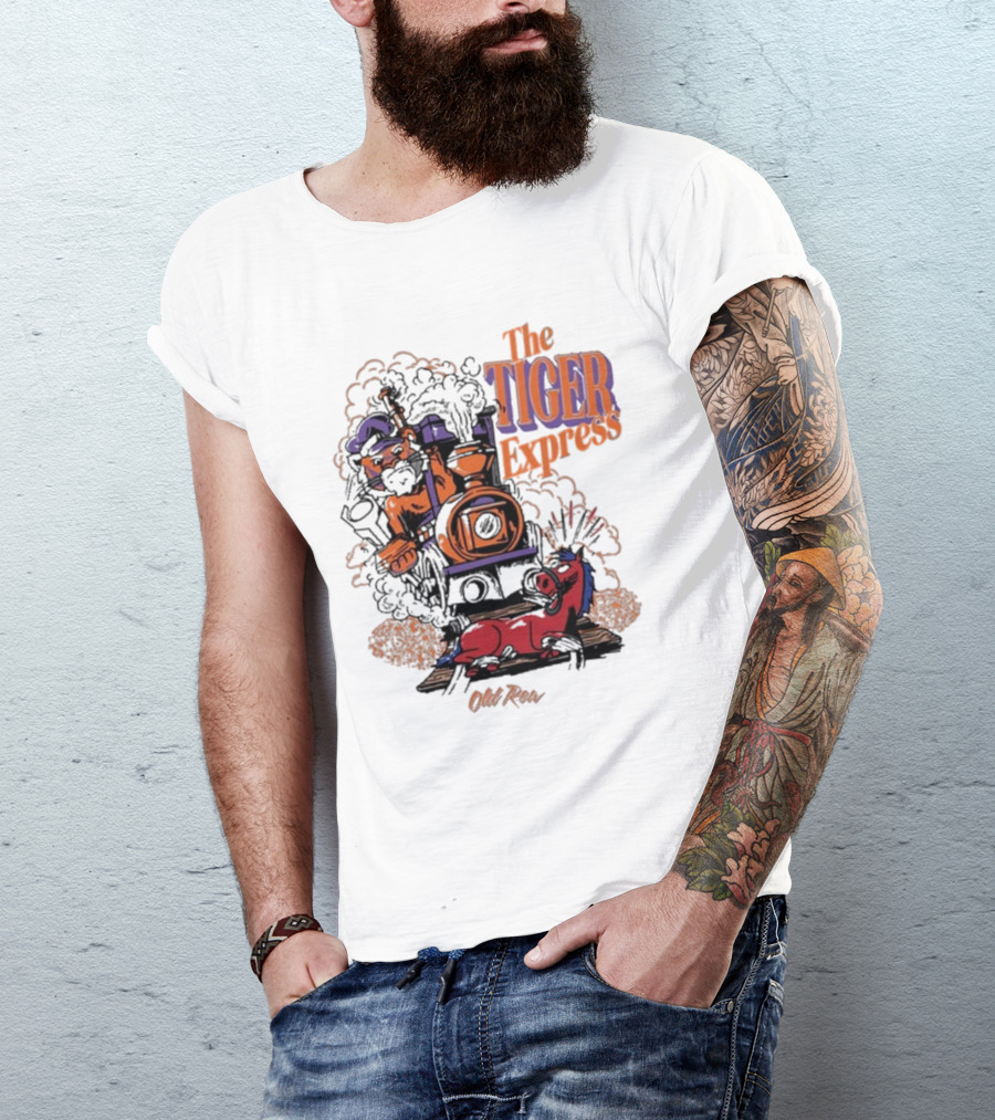 The Tiger Express Old Row Tiger Engineer With Train And Horse T-Shirt