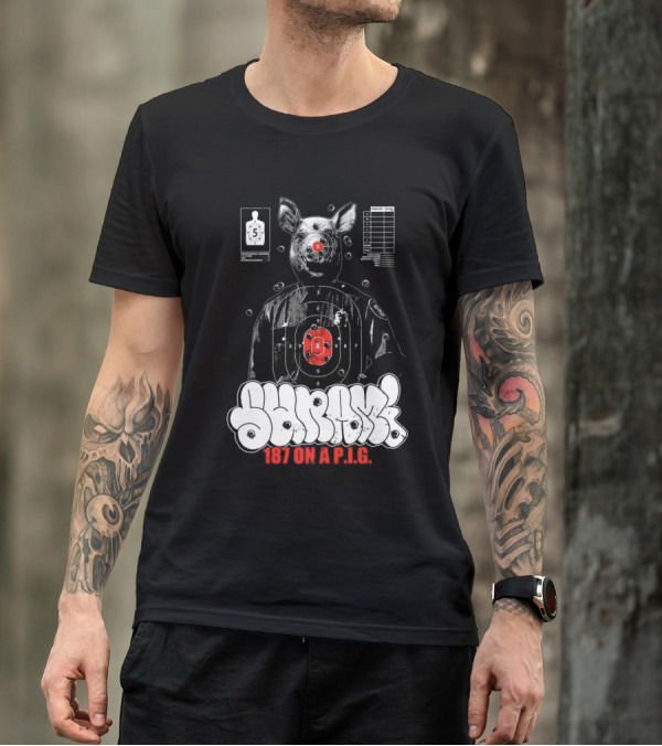 Sunami Pig 187 Target Shooting Pig Design T-Shirt