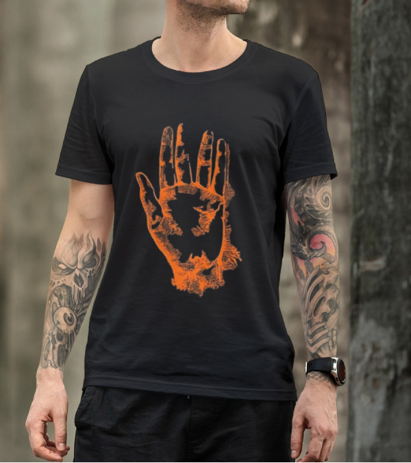 Tamino Sanctuary Handprint Symbol Burning Orange T-Shirt