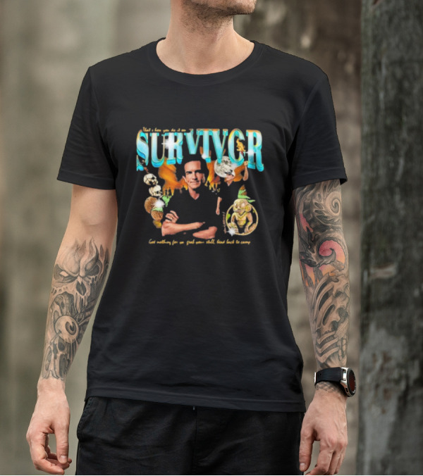 Survivor Jeff Probst Heartthrob Vintage Tiki Idol And Torches T-Shirt