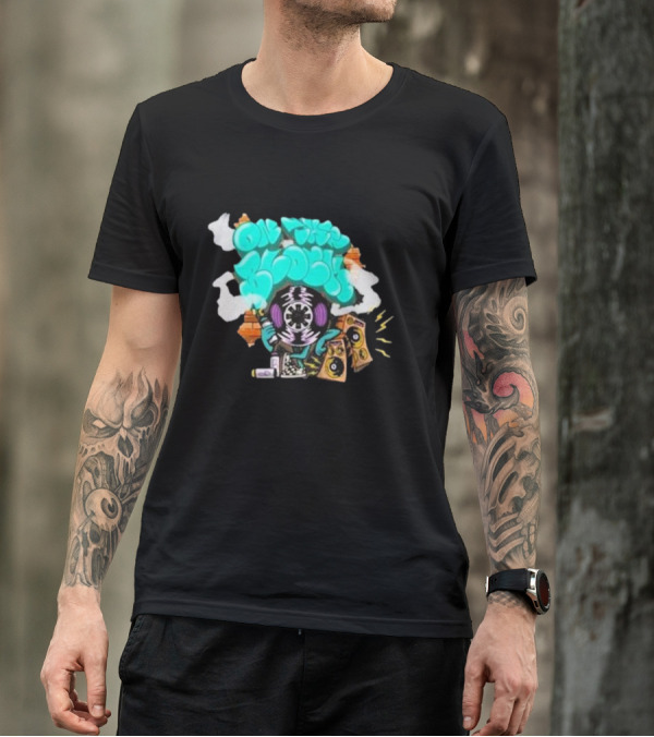 Old This Block Graffiti Tape Art With Speakers And Lightning T-Shirt