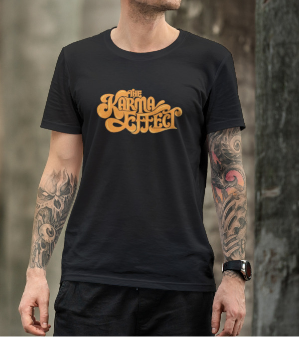 The Karma Effect Rustic Orange Curvy Script T-Shirt