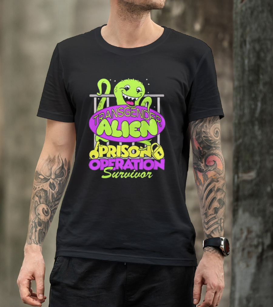 Transgender Alien Prison Operation Survivor Monster With Bars T-Shirt