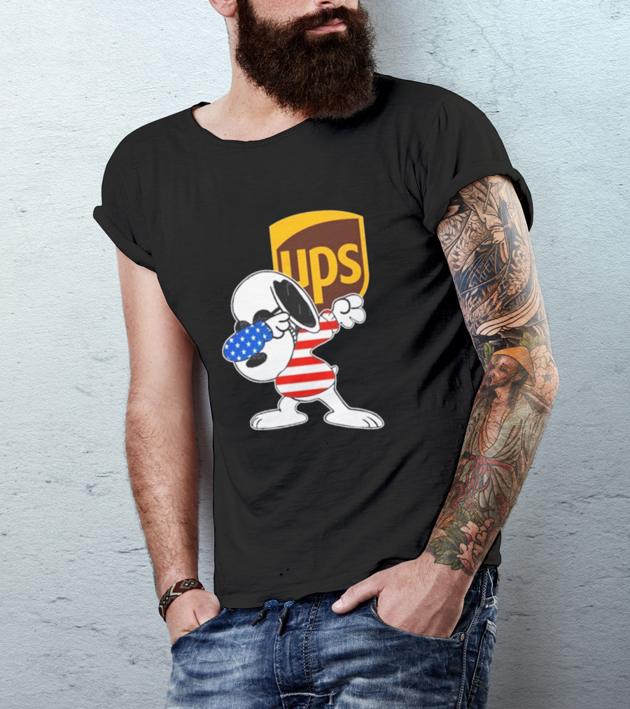 UPS Snoopy Dabbing American Flag Style T-Shirt