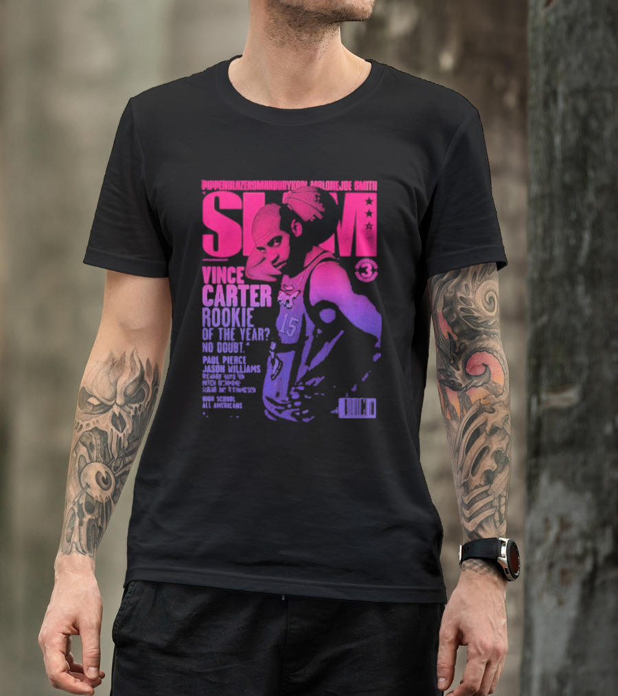 Vince Carter Toronto Rookie Of The Year 1999 SLAM 15 Gradient T-Shirt