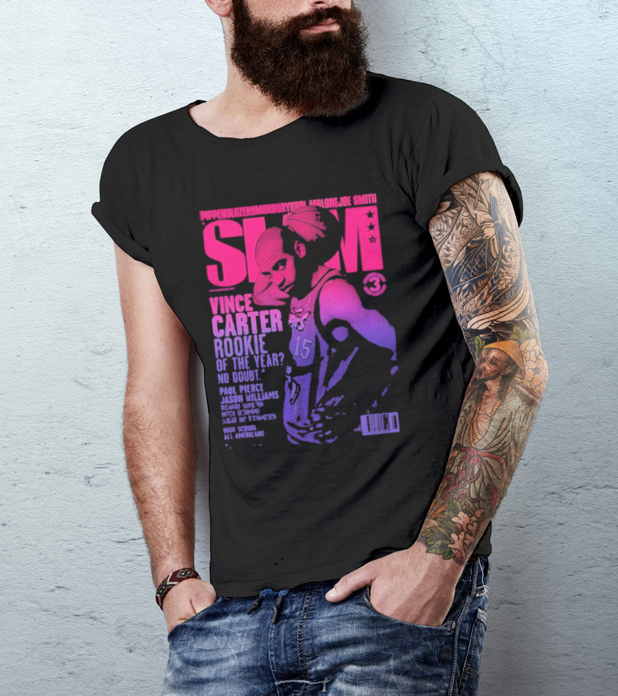 Vince Carter Toronto Rookie Of The Year 1999 SLAM 15 Gradient T-Shirt