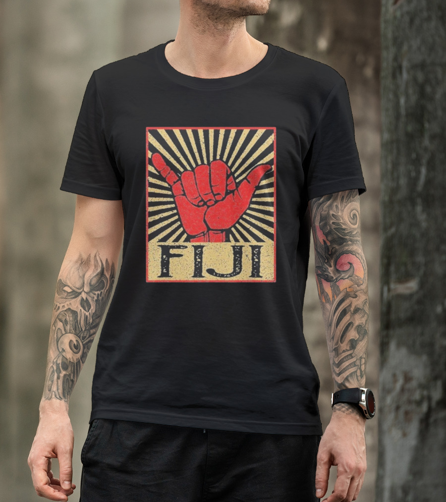 Fiji Retro Shaka Vintage Island Surfer T-Shirt