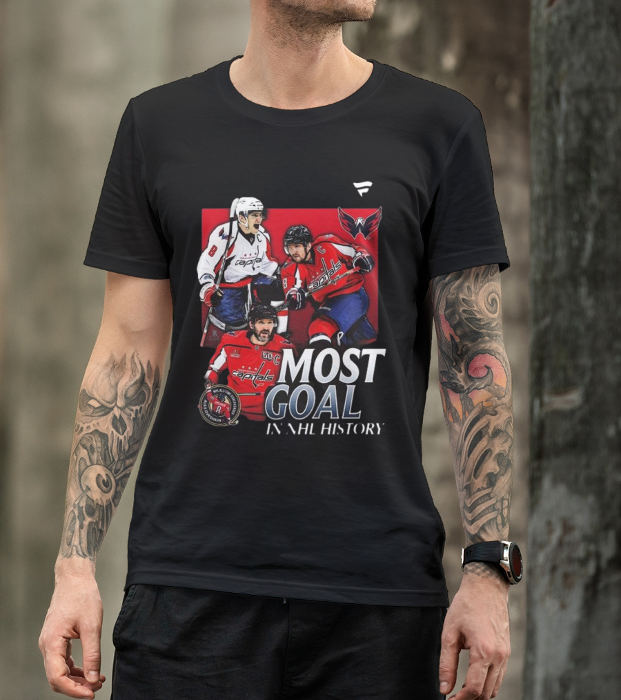 Washington Capitals Alexander Ovechkin Most Goals In NHL History Evolution 8 T-Shirt