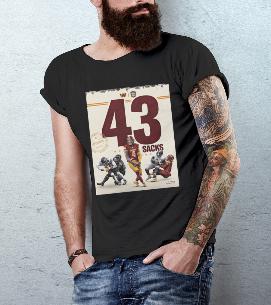 Washington Commanders 43 Sacks Chunky Sacks Hunger Program T-Shirt