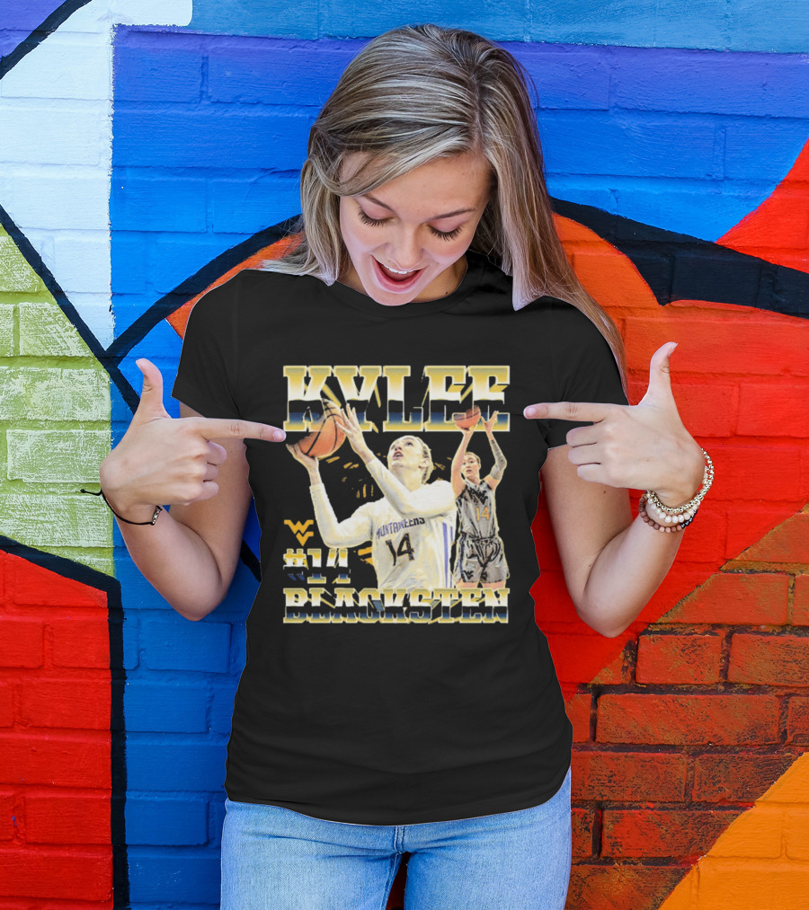 West Virginia Mountaineers Basketball Kylee Blacksten #14 T-Shirt