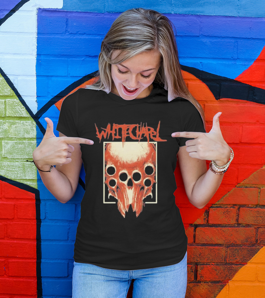 Whitechapel Skull Bone With Red Cult Woods Imagery T-Shirt