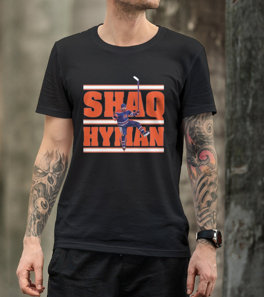 SHAQ HYMAN Hockey Player Celebration T-Shirt