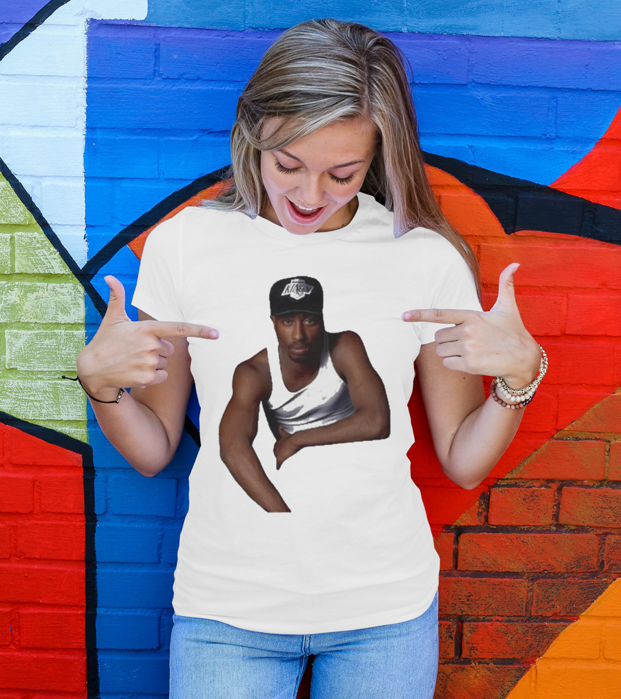 2PAC LA Kings Hat Image T-Shirt