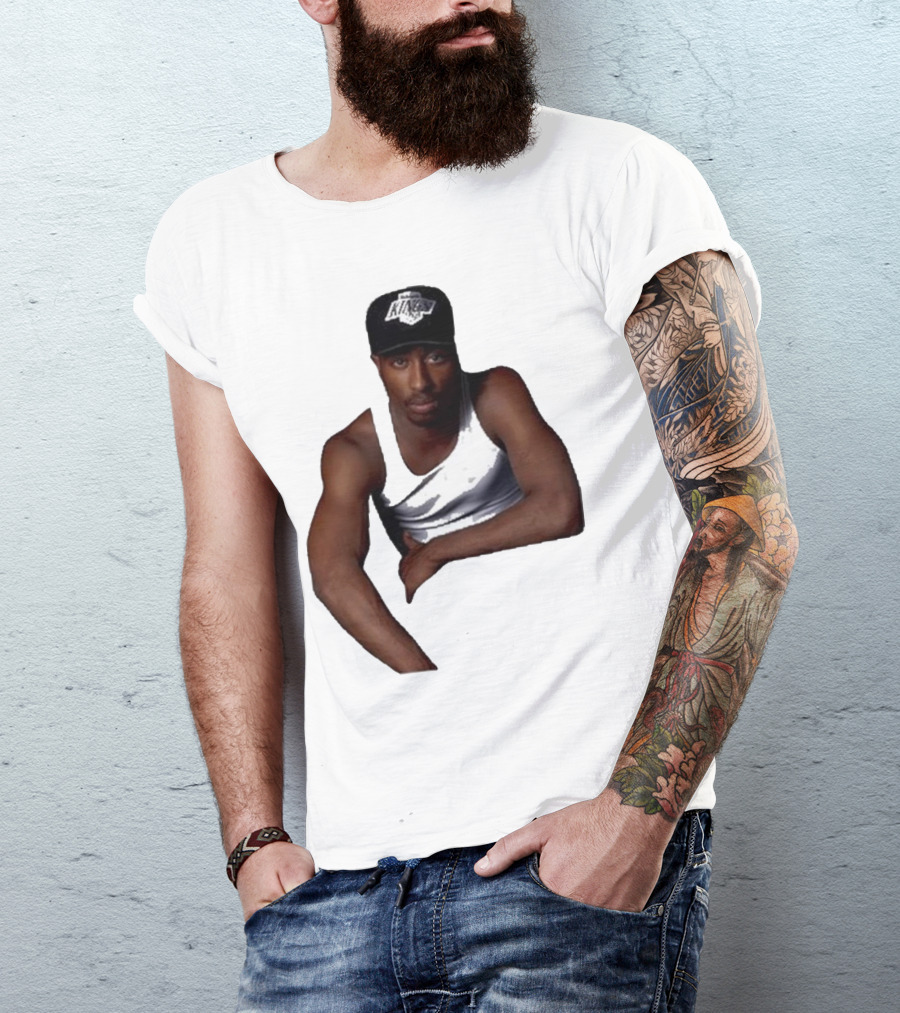 2PAC LA Kings Hat Image T-Shirt