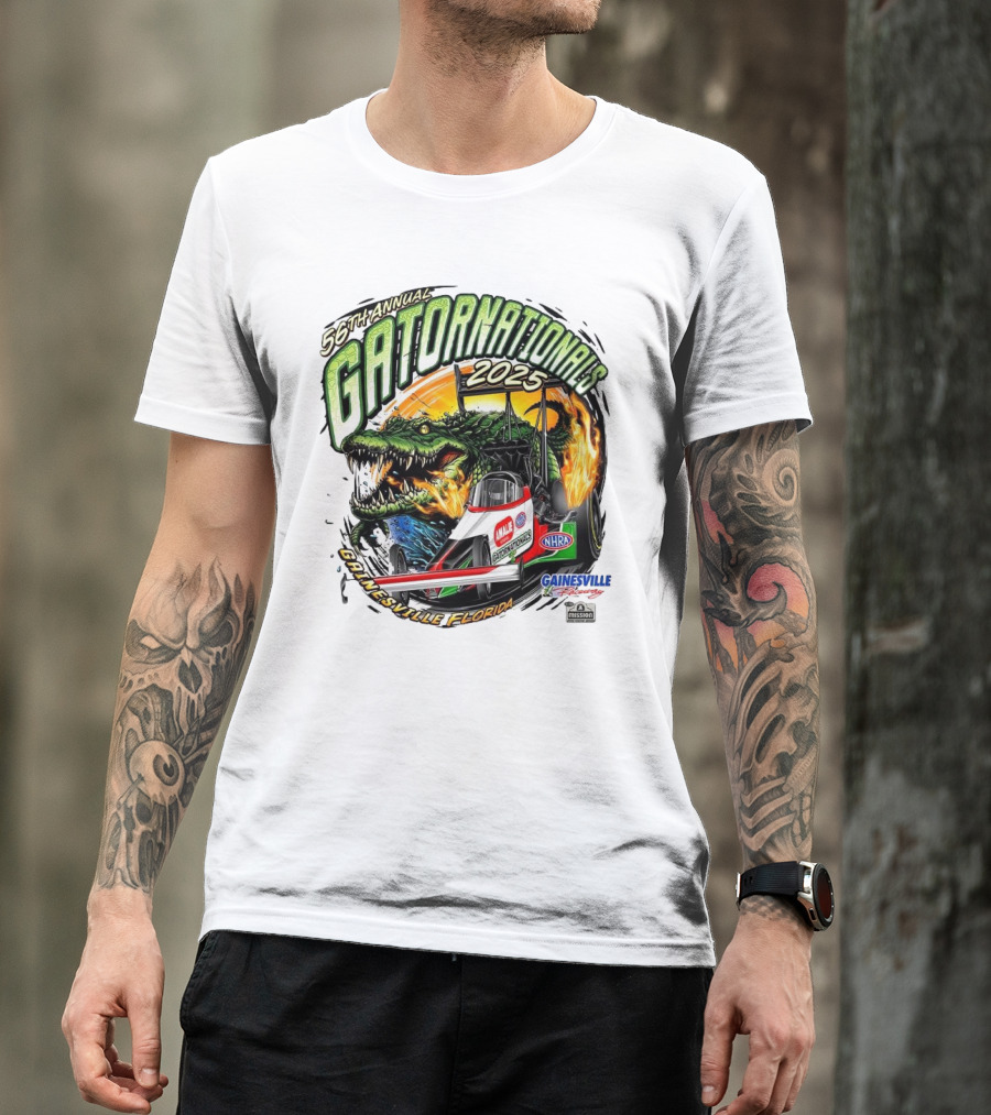 56th Annual Gatornationals 2025 Gainesville Florida NHRA Drag Racing Event T-Shirt