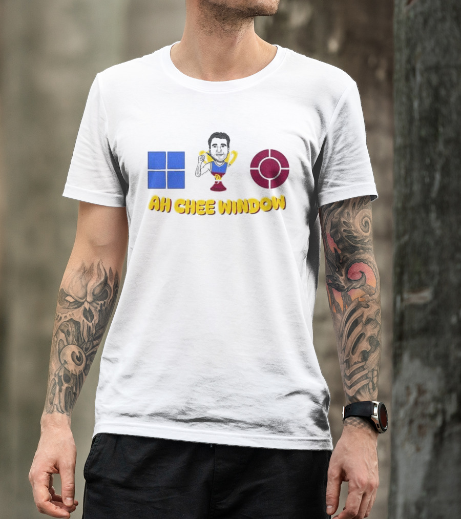 Ah Chee Window Callum Ah Chee Brisbane Lions Blue Red Symbol T-Shirt