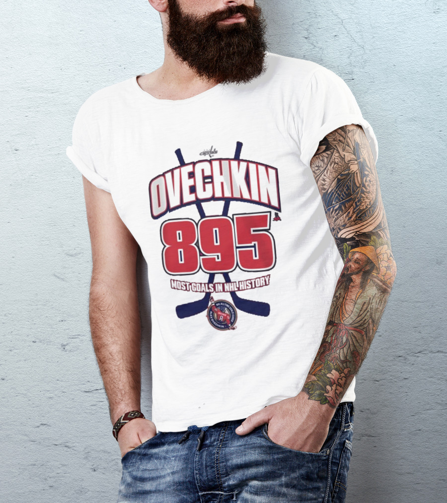 Ovechkin 895 Goals NHL History Washington Capitals T-Shirt