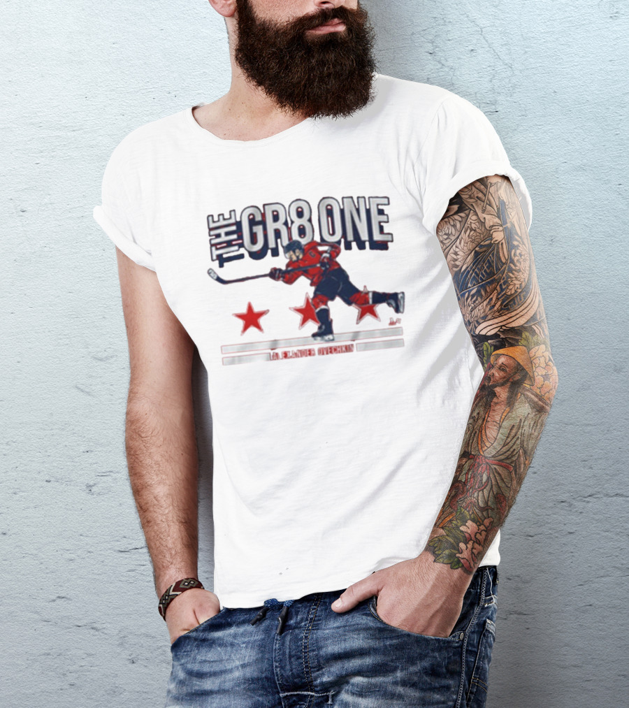 The GR8 One Alexander Ovechkin Hockey Player With Stars And Stick T-Shirt