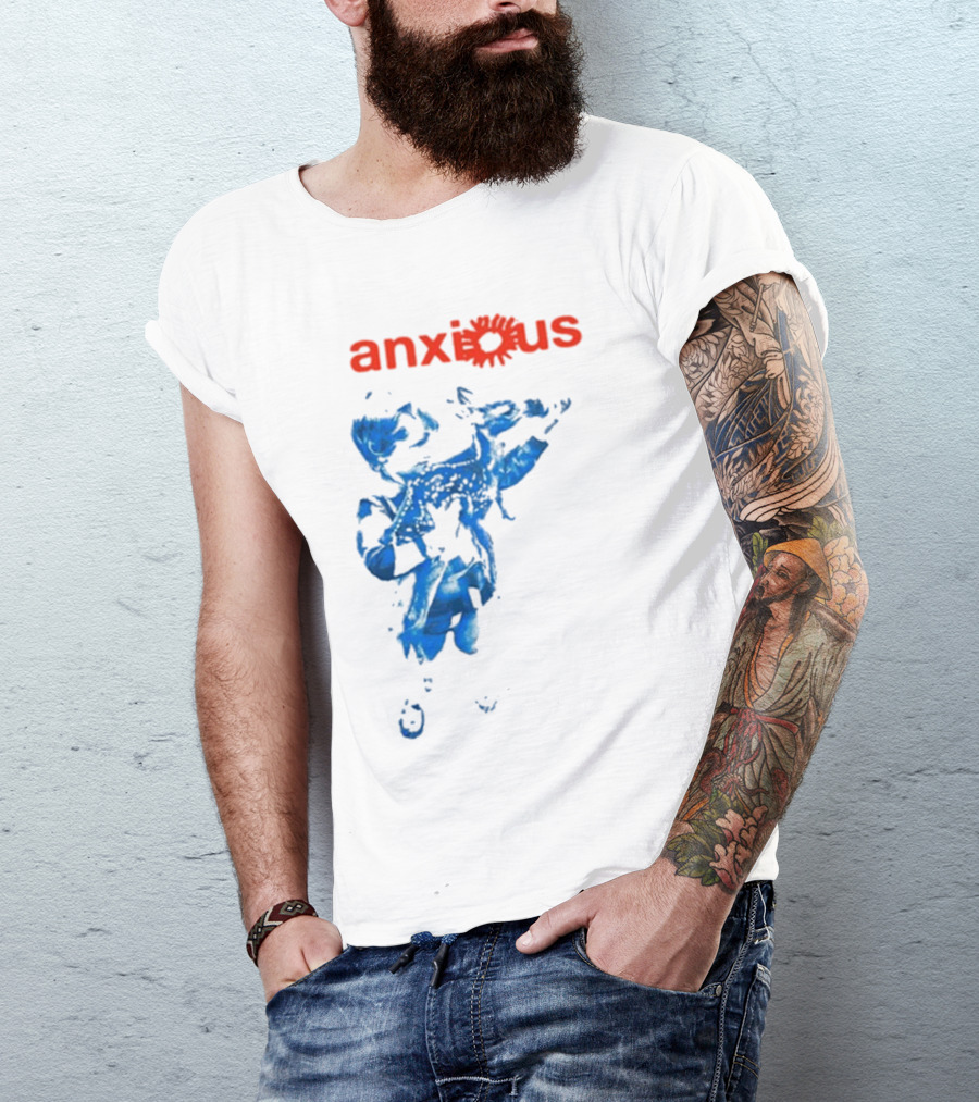 Anxious Blue Abstract Deer Kid T-Shirt