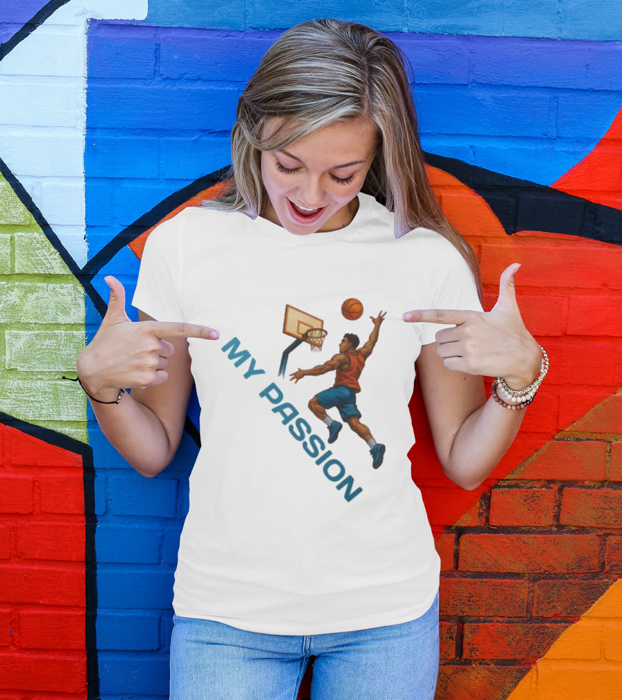 Basketball My Passion Dunking Athlete Dynamic Move T-Shirt