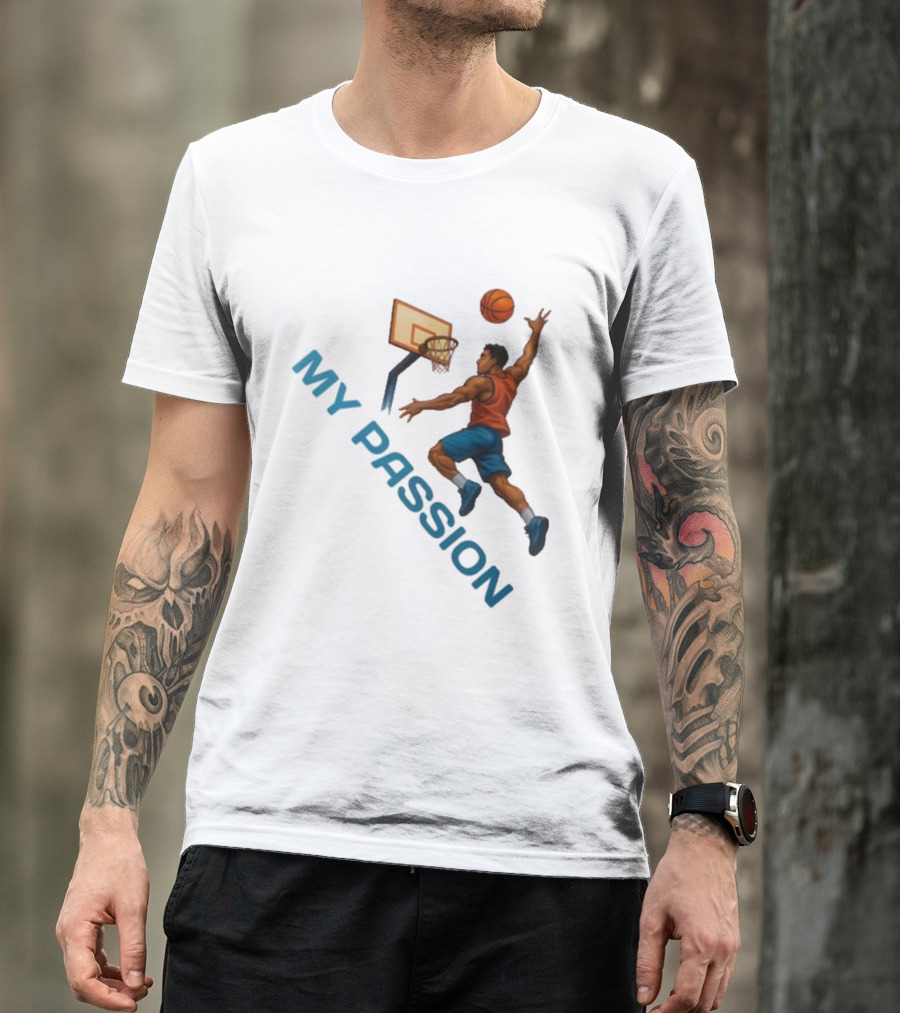 Basketball My Passion Dunking Athlete Dynamic Move T-Shirt