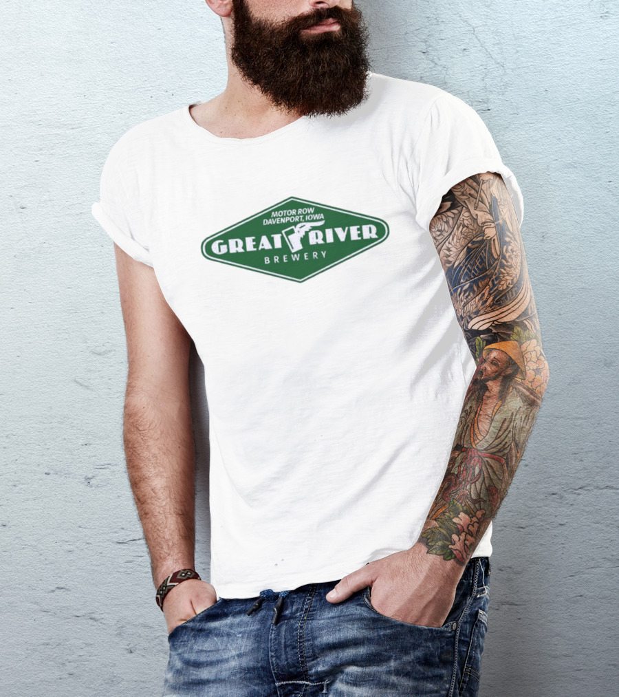 Motor Row Davenport Iowa Great River Brewery T-Shirt